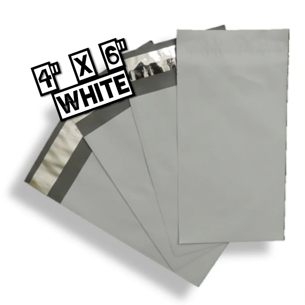 200 White Poly Mailers 4x6
